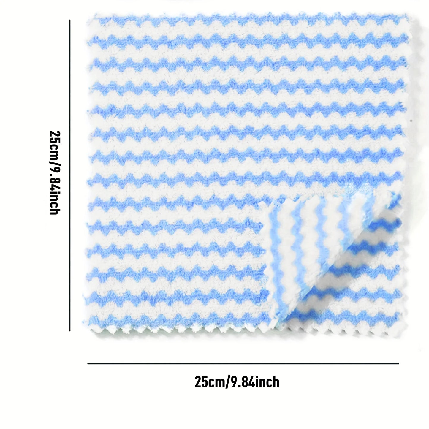 Coral fleece wavy cloth, kitchen absorbent dishwashing cloth