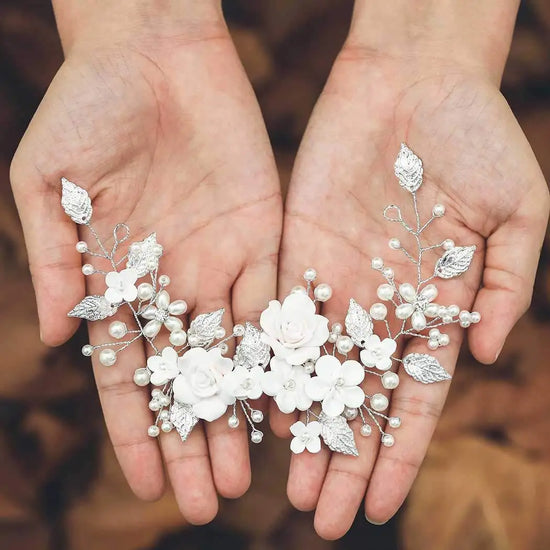 White Flower Headbands Super Fairy Imitation Pearls Hairbands Women Girls Bride Headdress Hair Styling Jewelry Accessories