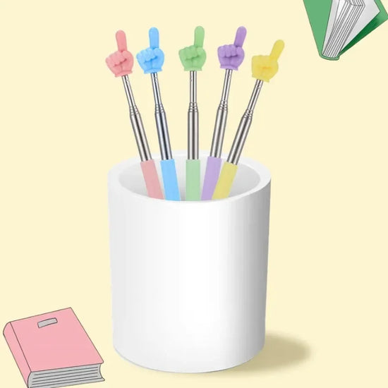 Stainless Steel Pointer Parent-child Finger Stick Telescopic Rod Finger Design Children&