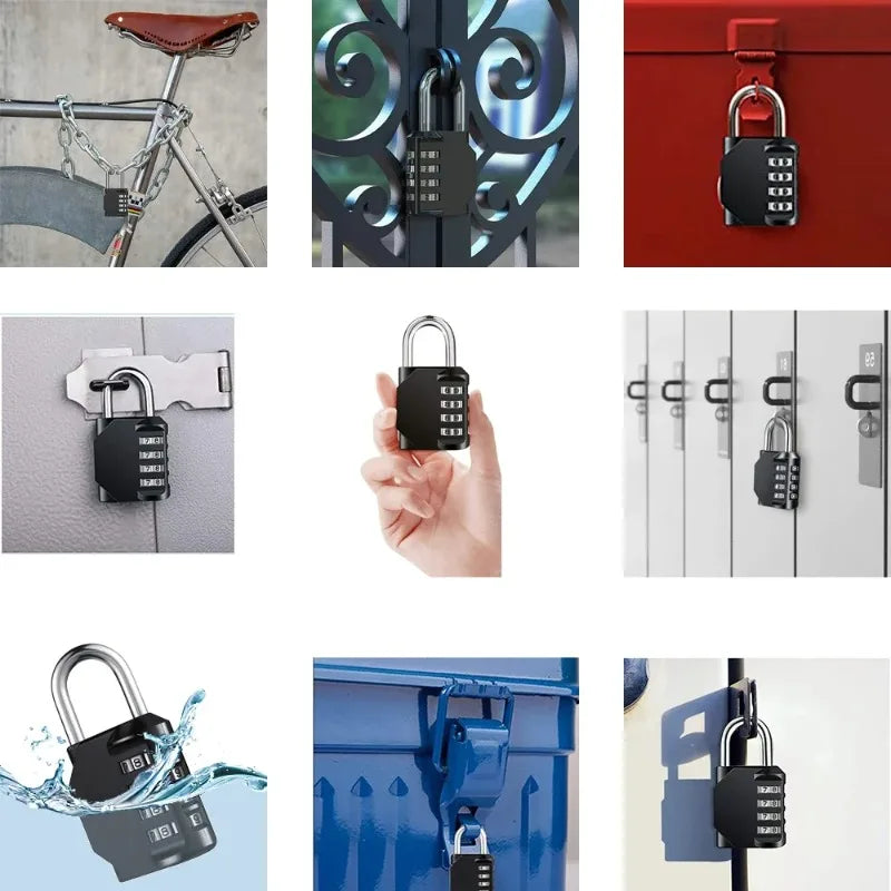 1/2pcs Combination Lock Resettable 4 Digit Padlock with Combination Waterproof and Heavy Duty Combination Padlock Outdoor