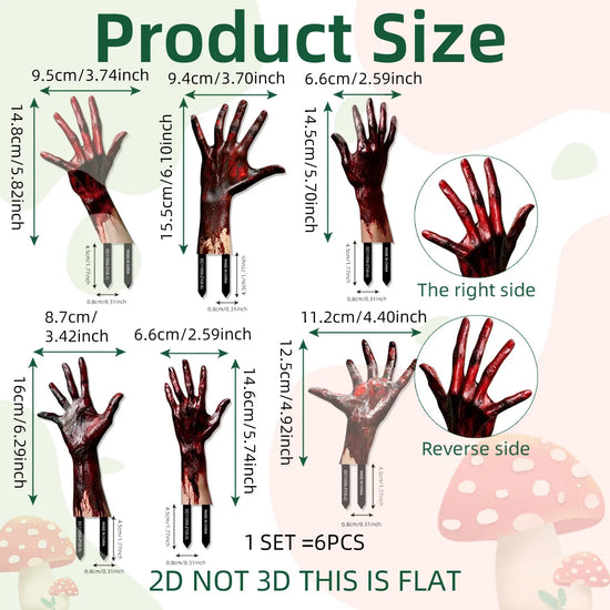 Bloody Hands Garden Plug-In Halloween Decor