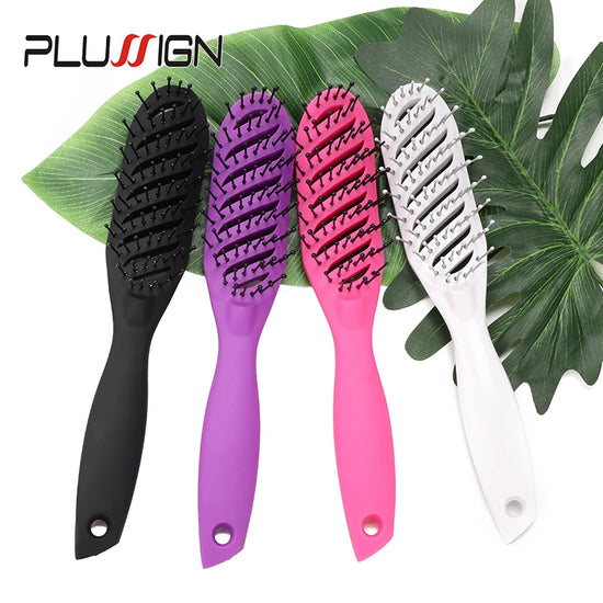 Styling Curly Hair Brush Salon Massager Comb Brush Detangling Drying Brush Anti Static Curved Vent Brush Scalp Massage Comb