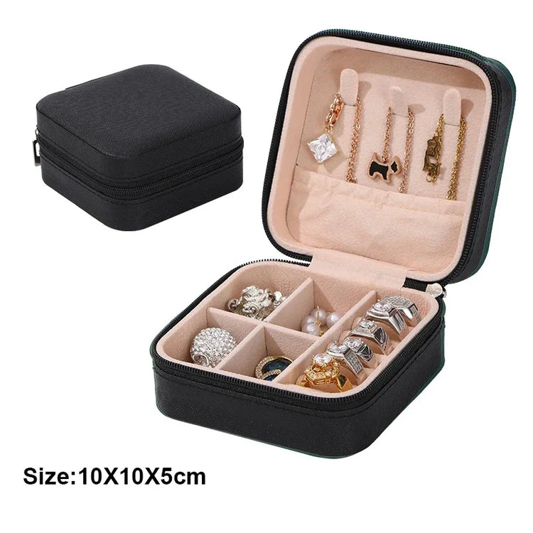 1pc Portable Jewelry Storage Box – Mini Layered Organizer for Earrings, Necklaces, Rings & More