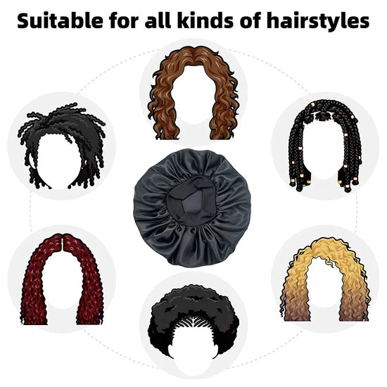 Newly Satin Night Hair Cap Women&