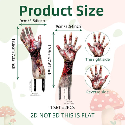 Bloody Hands Garden Plug-In Halloween Decor