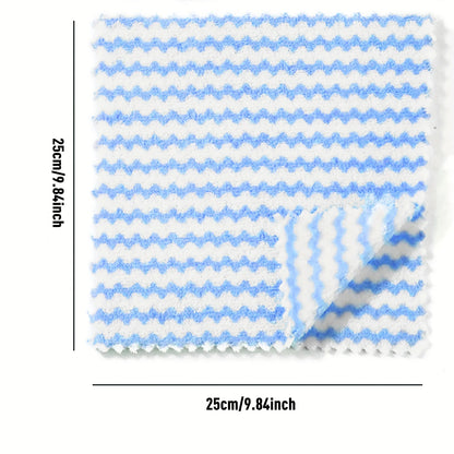 Coral fleece wavy cloth, kitchen absorbent dishwashing cloth