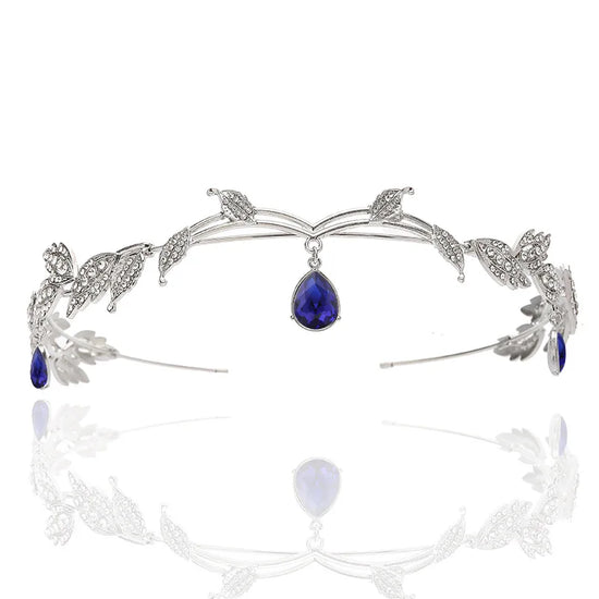Luxury Forehead Ornaments Crown Tiaras Crystal Leaves Tiara Headbands Hair Accessories for Women Costume Hair Jewelry
