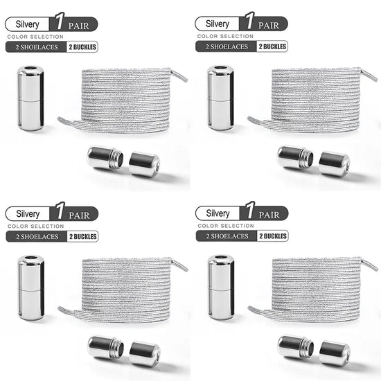 1Pair/2Pairs/4Pairs No Tie Shoe Laces Colorful Buckle Shoelaces Pearl Light Colorful Fashion Without Ties Elastic Laces Sneaker