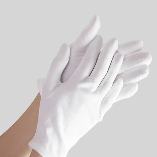 1pair White Cotton Gloves Men Formal Tuxedo Uniform Gloves Honor Guard Parade Ceremony Costume Cosplay Coin Jewelry Butler Glove