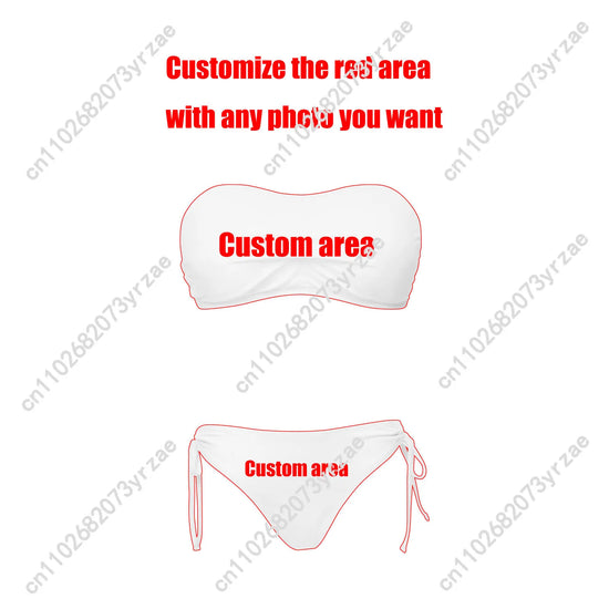 The Who Womens Drawstring Two Piece Set Bathing Suits Personalized Fashion Swimwear Pool Party Sexy Bikini Custom Made Swimsuit