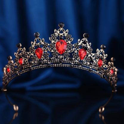 1 piece of retro fashion Baroque hollowed out rhinestone party crown headwear, suitable for birthday parties, Halloween photogra