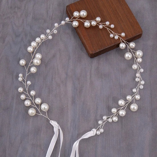 Bride Crown Hair Band Hairpin Get Married Headband Pure Handmade simulated pearl Hair Accessories Clips Tiara Wedding Trendy