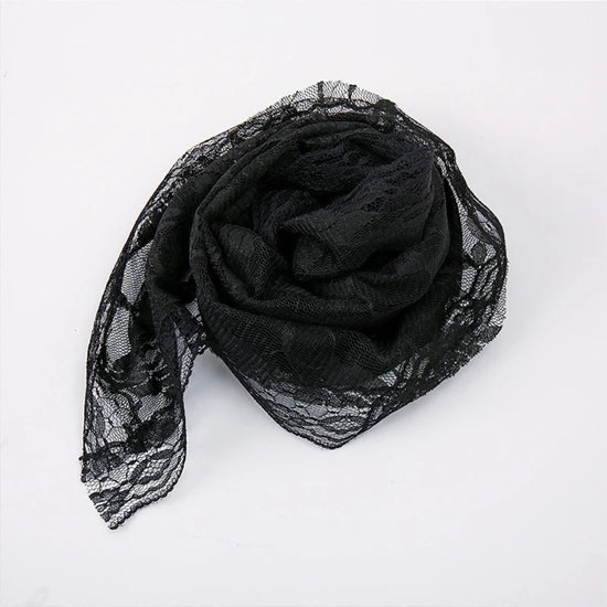 Lace Mantilla Veil Soft and Comfortable 2 Colors Black and White Spanish Style Rose Lace Veil for Head Covering D Shape