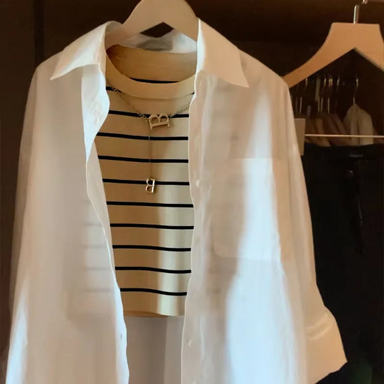 New 2025 Basic Bottoming Striped Chain Elasticity Vests Women Tank & Camis Spring Autumn  Wild Crop Short Top