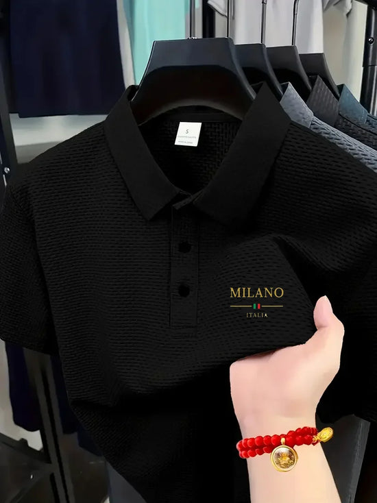 Cool POLO Shirt for men casual wear lapel button-down solid color men&