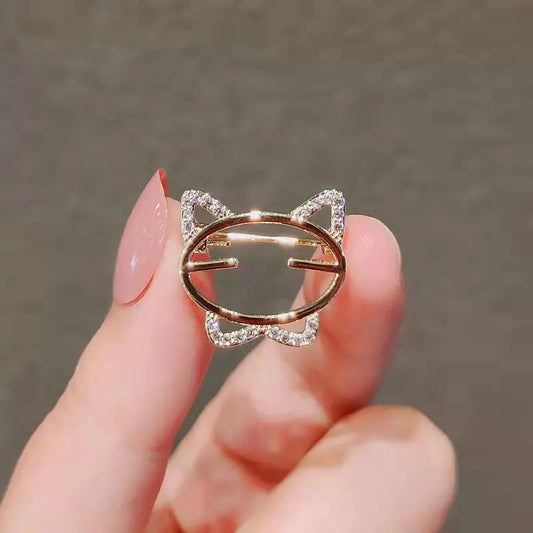 1 Pcs Fashion Small Brooch Pin  Bow Brooches for Women Metal Safety Lapel Pins Anti-glare Fixed Sweater Clothing Accessories