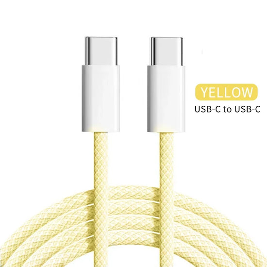 60W PD USB-C To Type C Cable for IPhone 15 16 Pro Fast Charging Wire for Huawei Xiaomi Samsung Colorful Weaving Data Cable Line