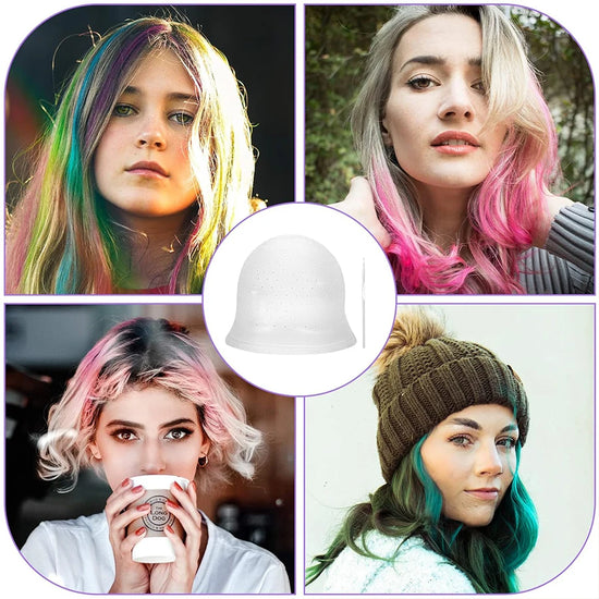 Silicone Hair Coloring Cap For Hairdressing With Needle Professional Salon Dyeing Tool Highlight Dyeing
