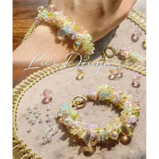 Summer Floral Rice Beads DIY Bracelet Kit  Handmade Flower Jewelry Set with Bag for Teens Girls Gifts Asian Style Craft Material