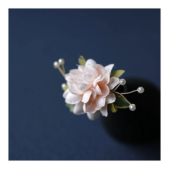 Pearl Flower Hairpins Chinese Hair Accessories Girls U-shaped Hair Clips Fork Ancient Wedding Bide Hair Ornament Vintage Jewelry