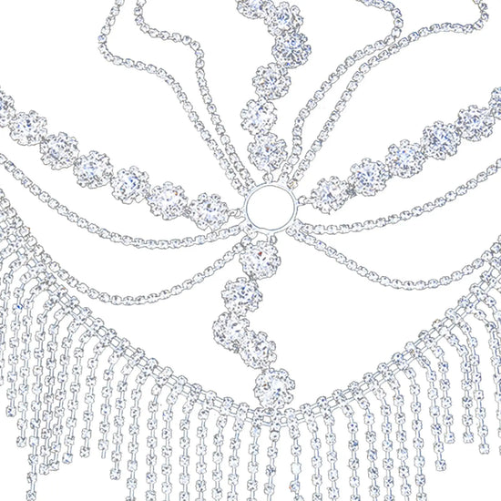 Womens Chain Tassel Jewelry Rhinestone Mask Headwear Chain Cosplay Masquerade Dance Party Supplies