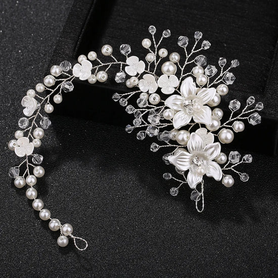 Elegant Handmade Flower Headbands Wedding Bridal Hair Accessories Women Hair Jewelry Headdress Ornaments for Brides Gifts