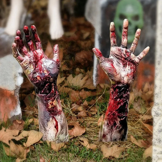 Bloody Hands Garden Plug-In Halloween Decor