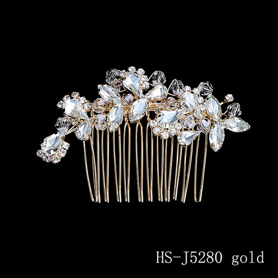 Golden Luxury Pearl Hair Comb Wedding Party Classic Jewellery Crystal Side Bangs Hair Clip For Women Elegant Headpieces