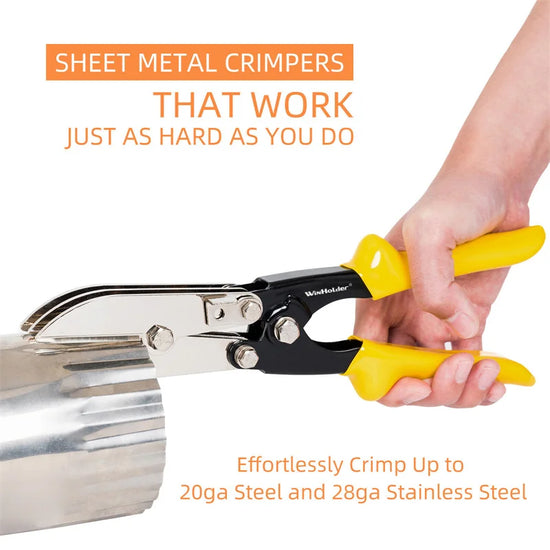 Heavy Duty 5-Blade Hand Cable Crimper Sheet Metal Hard Stainless Steel Tools For 24-28 Gauge Duct Work Stove Pipe Crimping HVAC