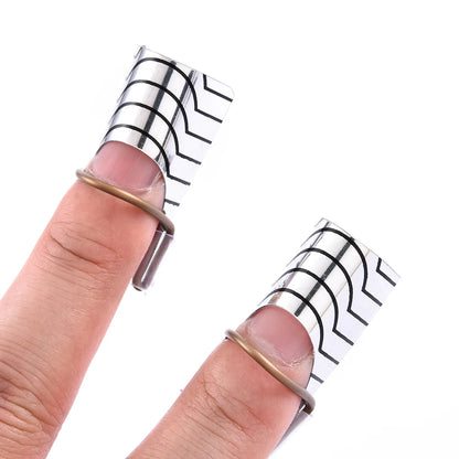 10Pcs Reusable Aluminum Nail Extension Forms – Manicure Stencil Guide Tool