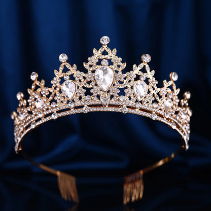 1 piece of retro fashion Baroque hollowed out rhinestone party crown headwear, suitable for birthday parties, Halloween photogra