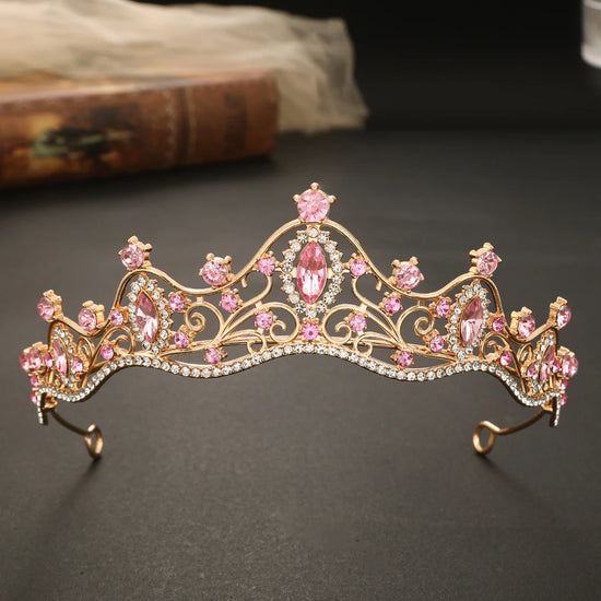 Bridal Crown Golden Wedding Hair Accessories Crystal Rhinestone Bride Wedding Tiaras and Crowns Headpiece Diadema Hair Ornament