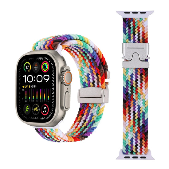 Braided Strap For Apple Watch Band 44mm 40mm 45mm 49mm 41mm 46mm 42mm Bracelet iWatch Series Ultra2 10 9 SE 8 7 65 Magnetic Band