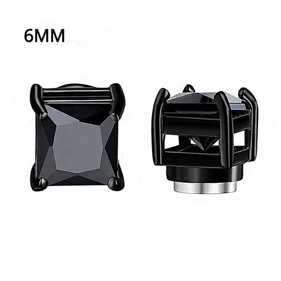 6 Pcset Crystal Strong Magnetic Ear Stud Clip Earrings – Non-Piercing Punk Style for Men & Women