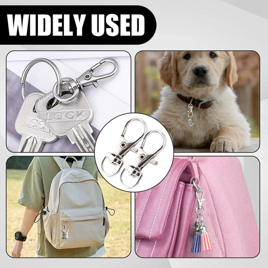 200/25Pcs Metal Swivel Snap Hooks Lobster Clasp Keychains Stainless Steel Swivel Key Chain Ring for Keychain Clip Jewelry Making