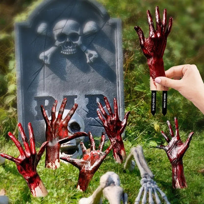 Bloody Hands Garden Plug-In Halloween Decor