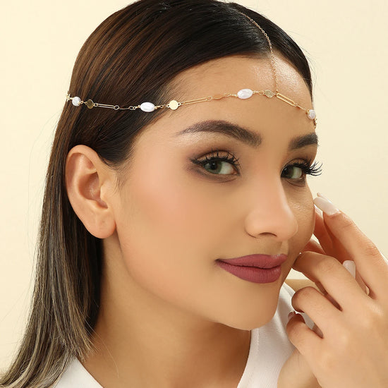 Boho Tassels Rhinestone Head Chain Headbands for Women Vintage Fashion Wedding Accessories Forehead Chain Indian Hair Jewelry