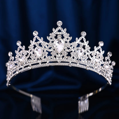 1 piece of retro fashion Baroque hollowed out rhinestone party crown headwear, suitable for birthday parties, Halloween photogra