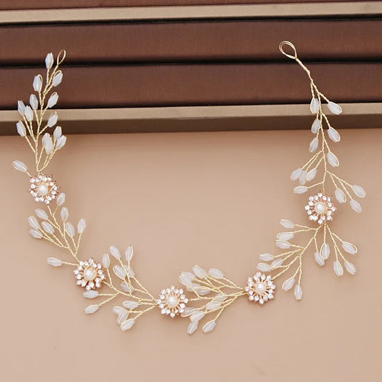 Bridal Pearl Headband Wedding Hair Accessories Rhinestone Crystal Tiara Wedding Headband For Women Bride HeadpieceHair Jewelry