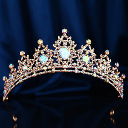 1 piece of retro fashion Baroque hollowed out rhinestone party crown headwear, suitable for birthday parties, Halloween photogra