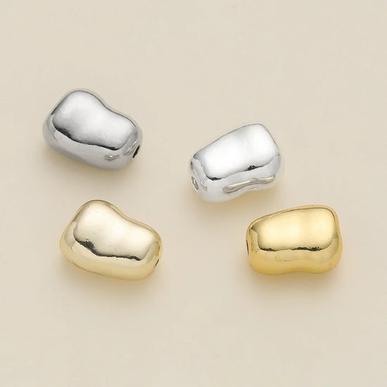 2Pcs/Pack 14/18k Gold Color Plated Irregular Shape Charms Spacer Beads for DIY Jewelry Bracelet Necklace Making Accessories