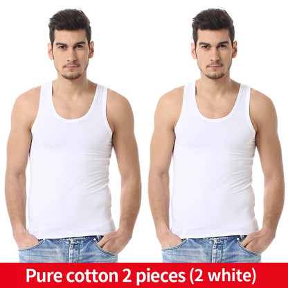 1/3/5 Piece Men's Cotton Sports Skinny Vest Teenagers Leisure Joker Sleeveless T Men's Fitness Training Simple Top