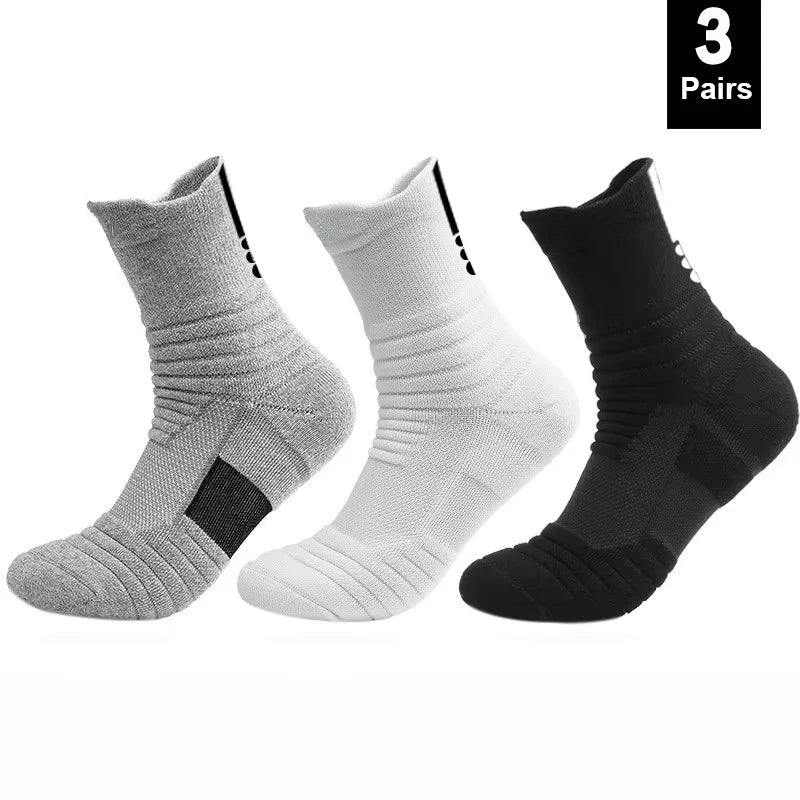 1/3 Pairs Anti-slip Football Socks Men Cotton Sock Short Long Tube Soccer Basketball Sport Socks Breathable Deodorous Sock 39-45